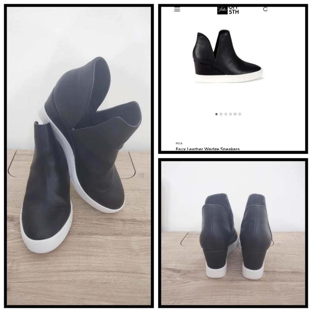 Saks of 5th, MIA Faux Leather Wedge sneakers